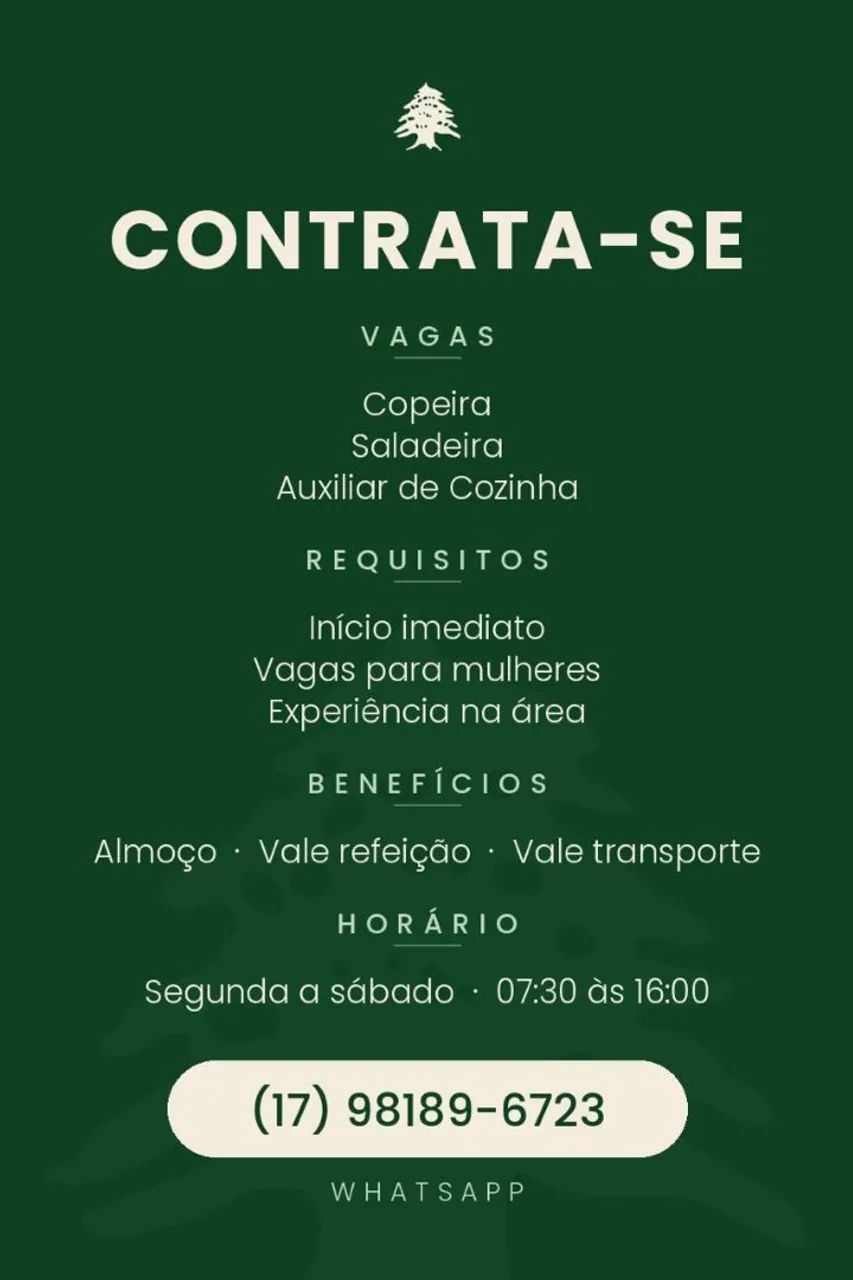 Vaga em restaurante