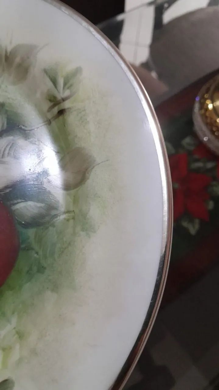 Prato porcelana Schmidt pintado a mão  - Foto 3