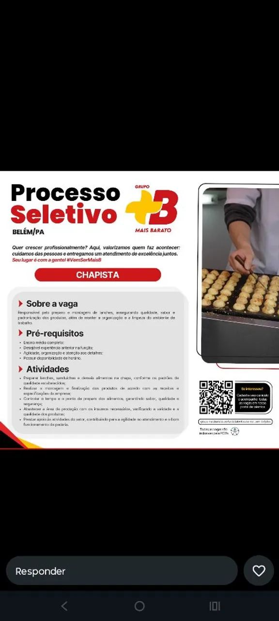 Vagas de emprego disponíveis 