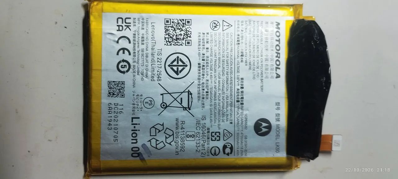 Bateria motog 60s original 