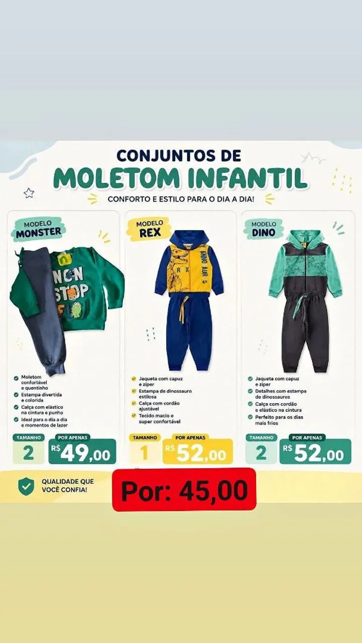 Conjuntos de moletom infantil  - Foto 4