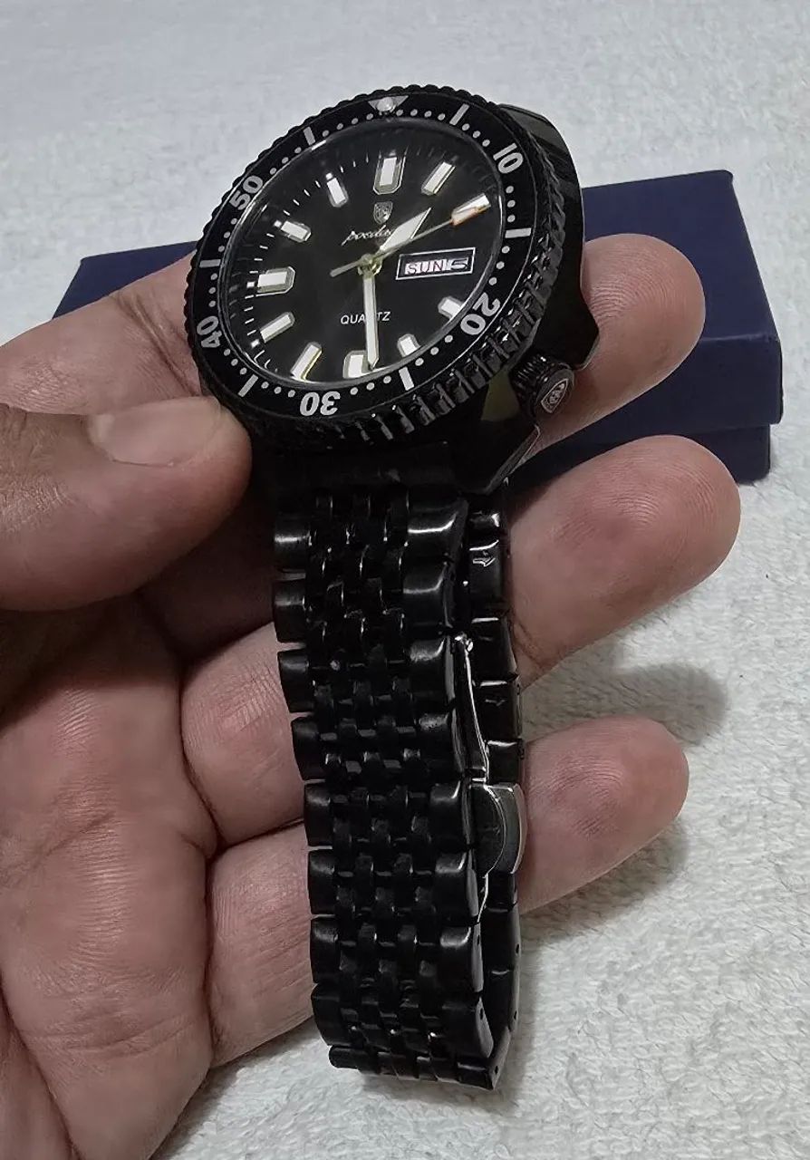 Relógio da Poedagar luxo preto em aço original  - Foto 2