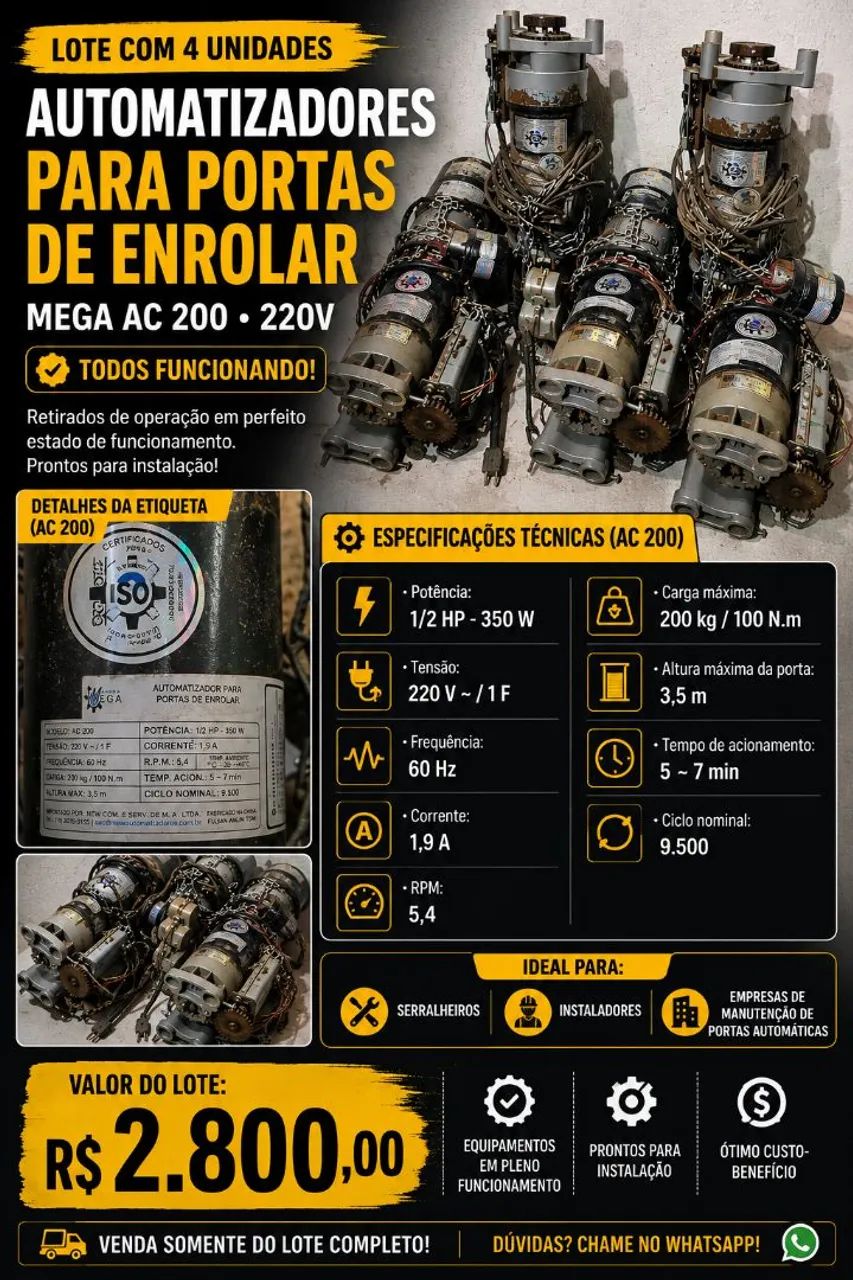 Motor para portão de enrolar 