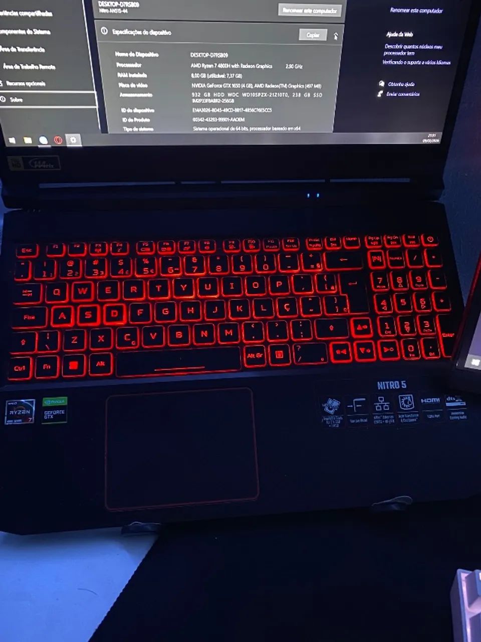 Acer Nitro 5, acompanha suporte  - Foto 2