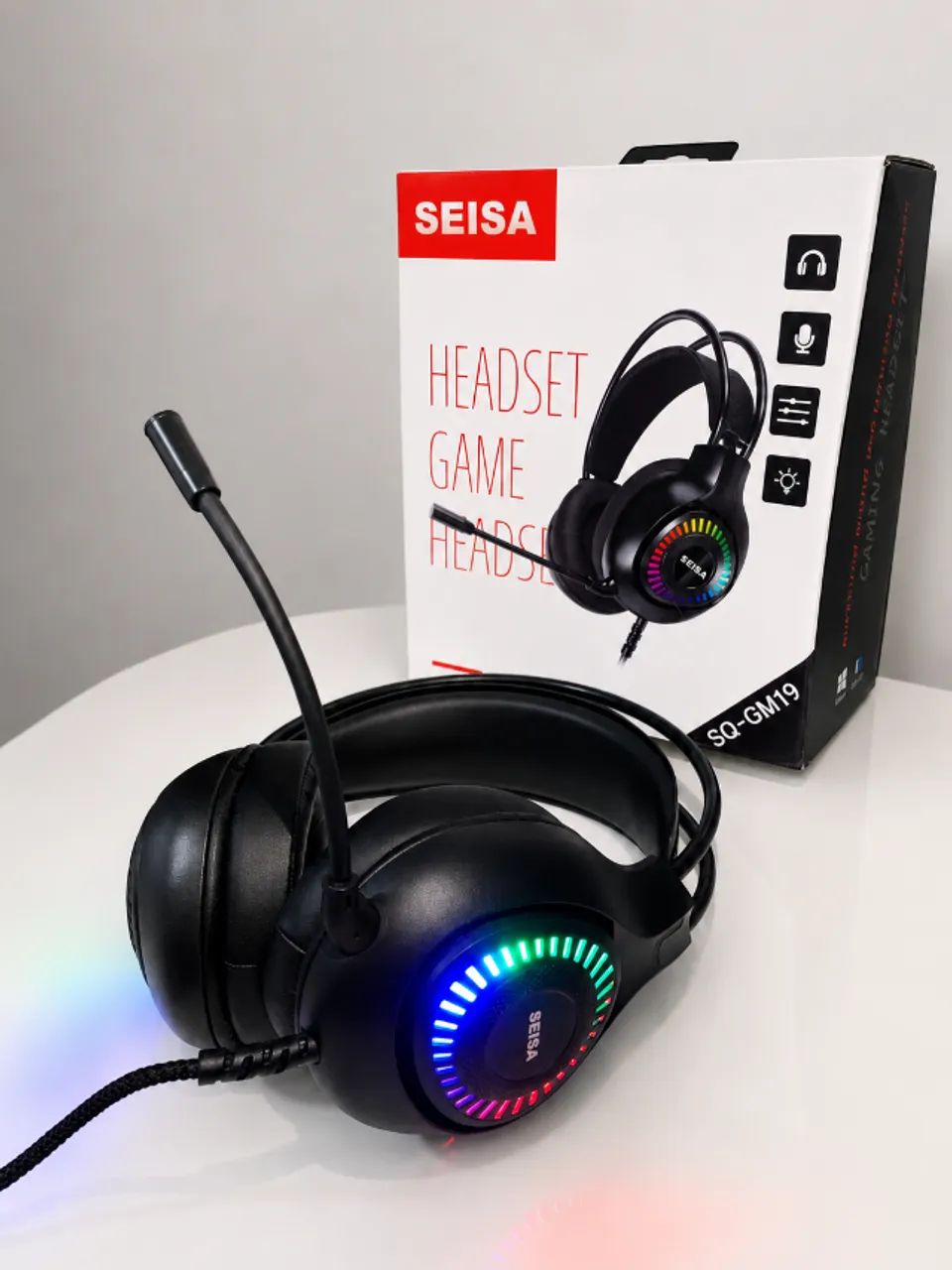 Headset Gamer Seisa RGB com Microfone