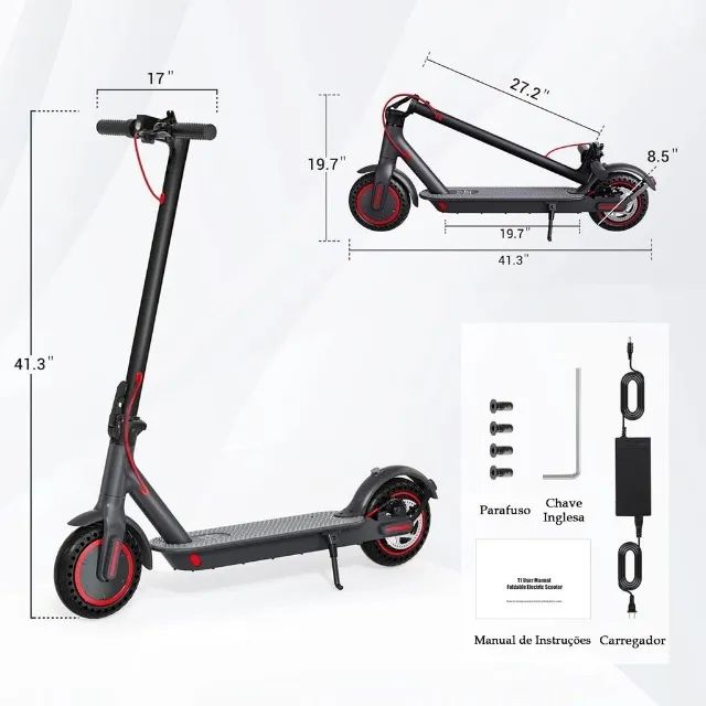 Achadinho da Shopee! Patinete Elétrico Adulto Dobrável 350W - 36V Bivolt até 150kg
