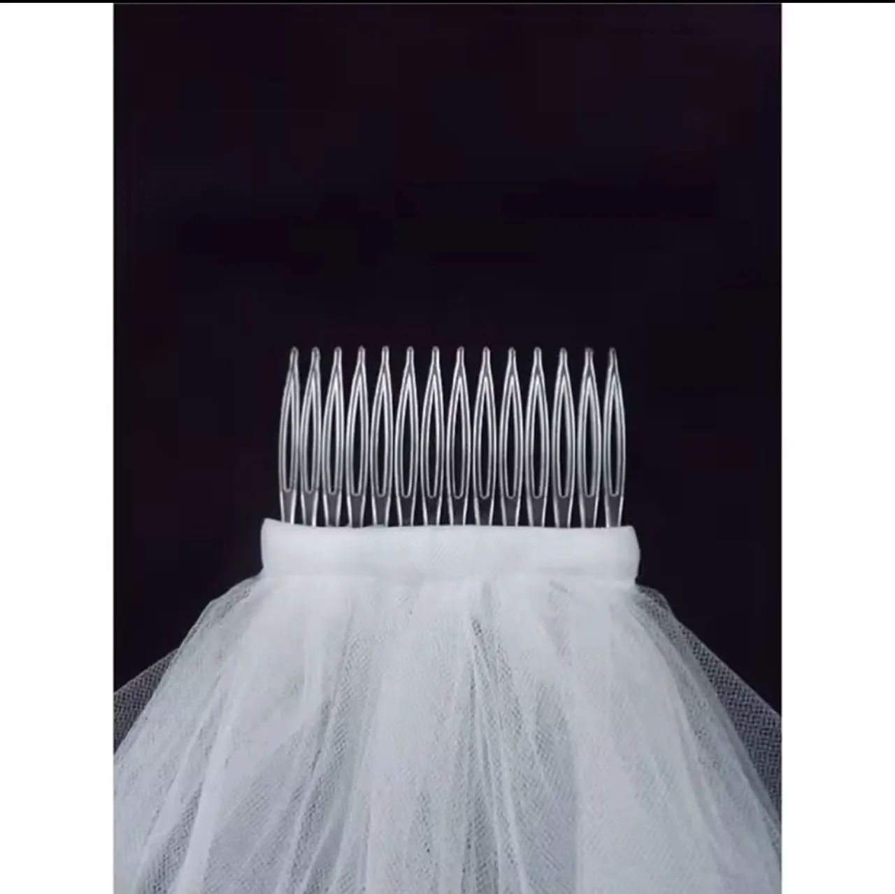 Véu de Noiva Casamento Camadas Dupla 80 e 60 cm com Pente - Foto 5