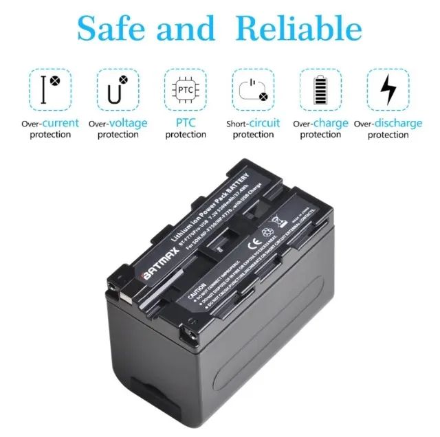 Bateria Np-f750 F770 5200mah Usb Padrão Sony Led NP - Foto 5