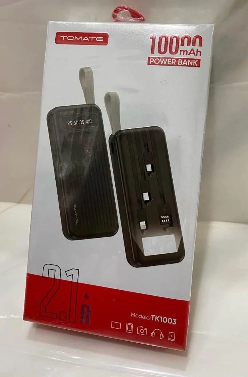 Power Bank Portátil 10000mah Com Lanterna Para Android e IOS 