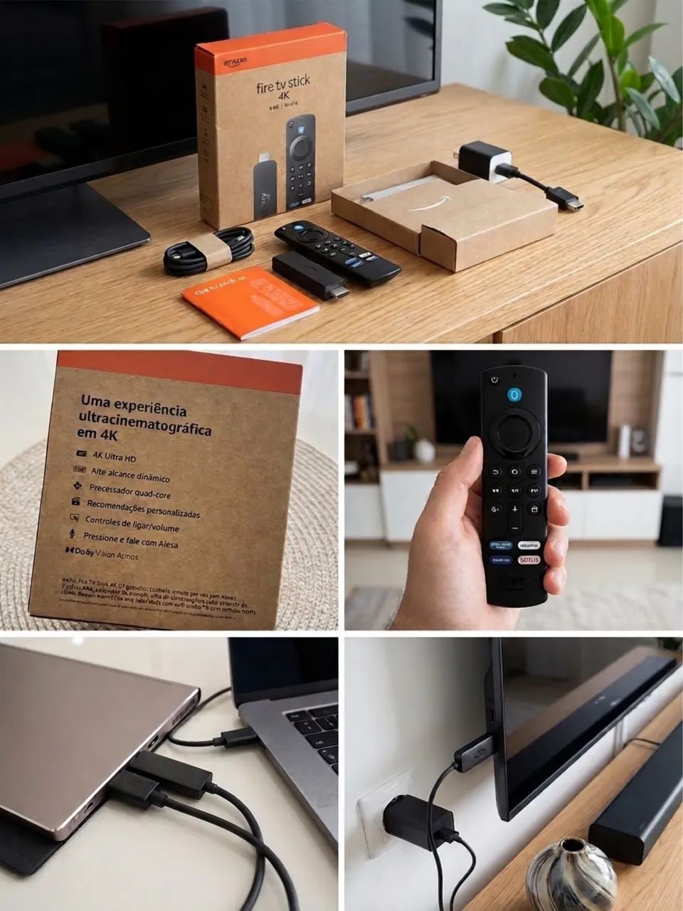 fire tv stick 4k amazon ? leitor de streaming com alexa (original e lacrado) - Foto 3