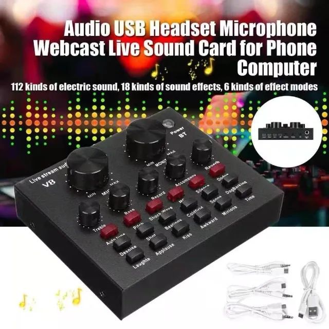 Kit Microfone Bm800 + Interface Mesa V8 + Com Braço Articulado - Foto 3