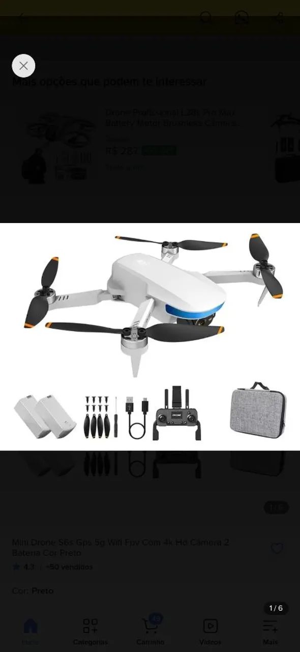 Drones S6S GPS 5g Wifi Fpv com 4 k HD ( Novo ) e L200 pro GPS  camera 4k wifi ( Usado )