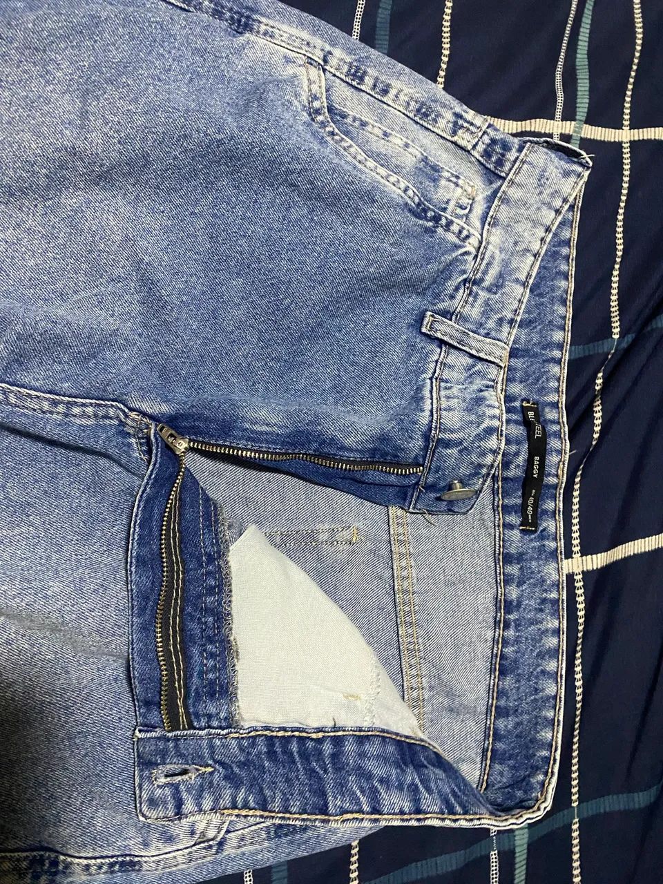 Calça baggy jeans azul  - Foto 3