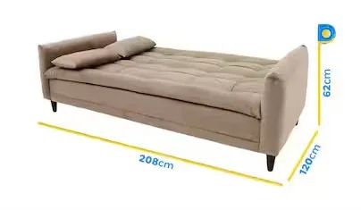 Sofá-cama Casal 3 Lugares Sofia Suede Bege - Foto 5