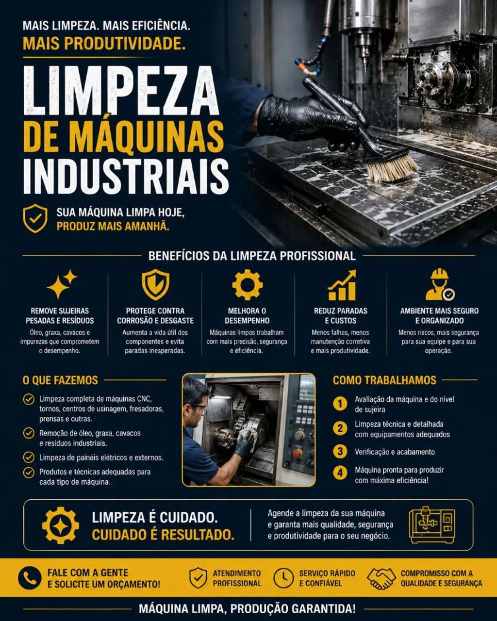 Limpeza de maquinas industriais