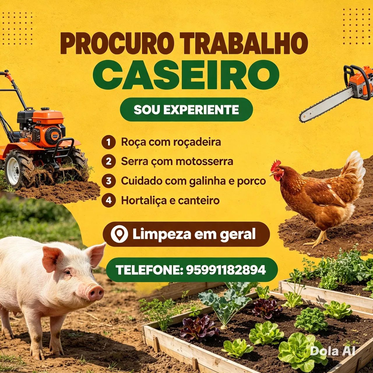 Procurou trabalho de caseiro