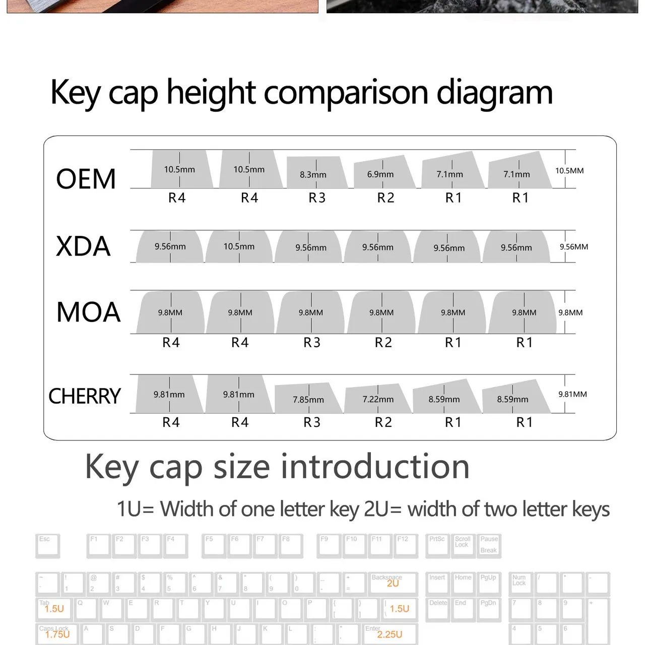 Keycaps pudding brancas PBT OEM 130 unidades - Foto 3