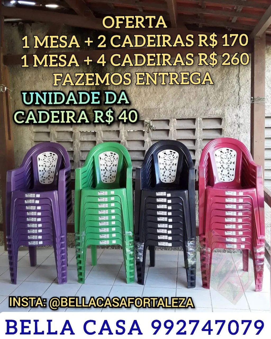 CADEIRA DE PLASTICO UC EN ENTREGO HOJE 