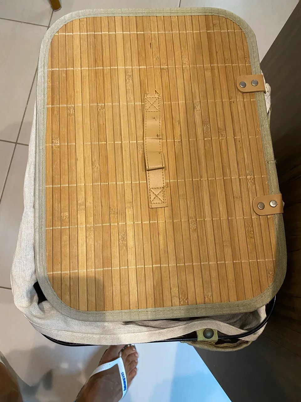 Cesto de roupa em bambu - Foto 4