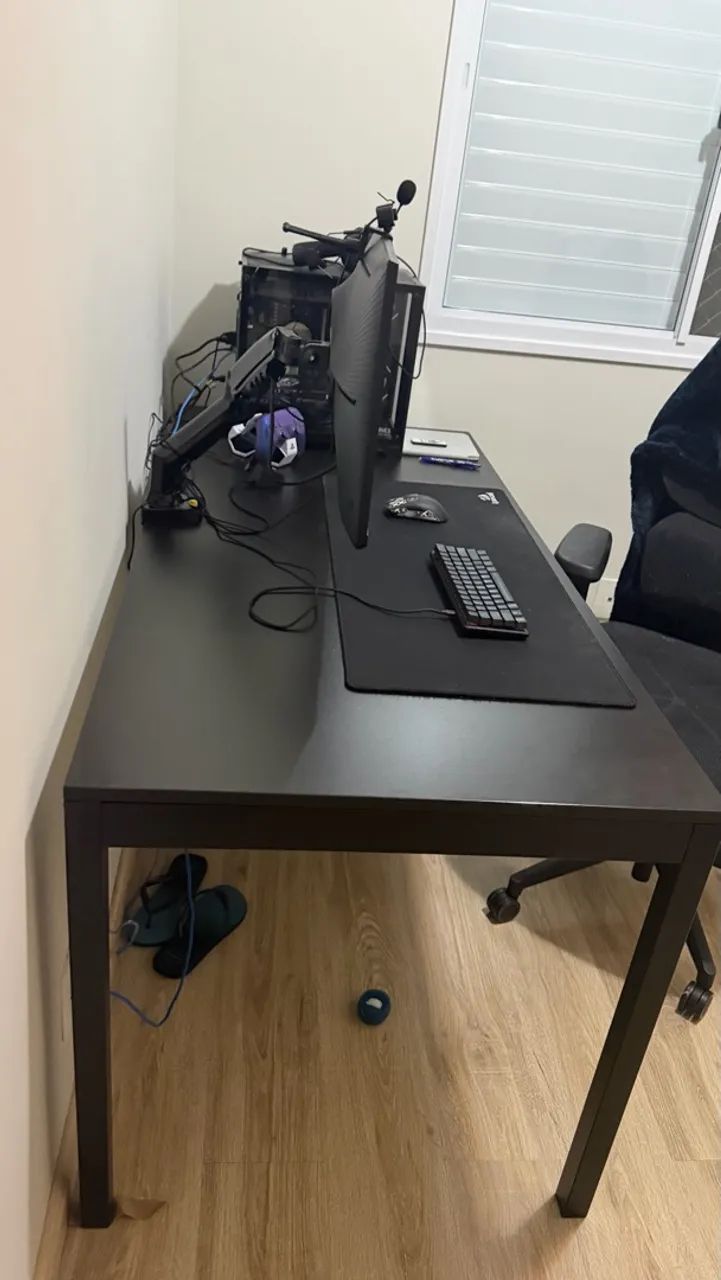 Mesa de escritório 160x75 base de ferro