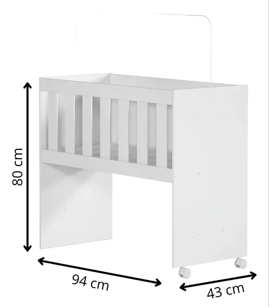 Mini Berço Rubi Multifuncional Branco Com Colchão Incluso Lv Moveis Branco - Foto 2