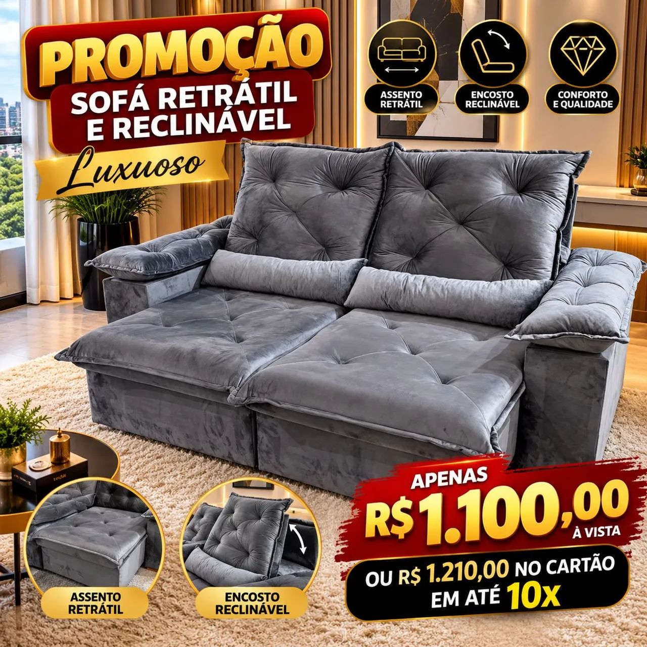 Sofá Elegante em promoção!!