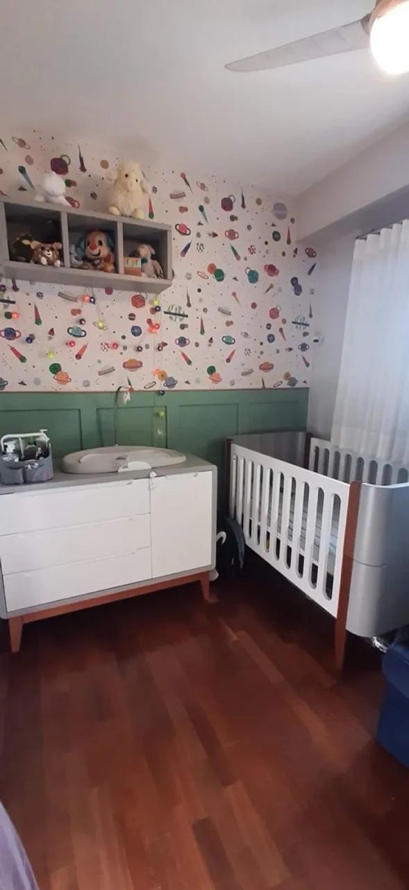 Berço 3 em 1, cômoda e nicho Lilibee