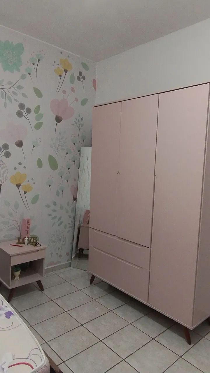 Guarda roupa infantil/juvenil rosa retrô - Foto 2