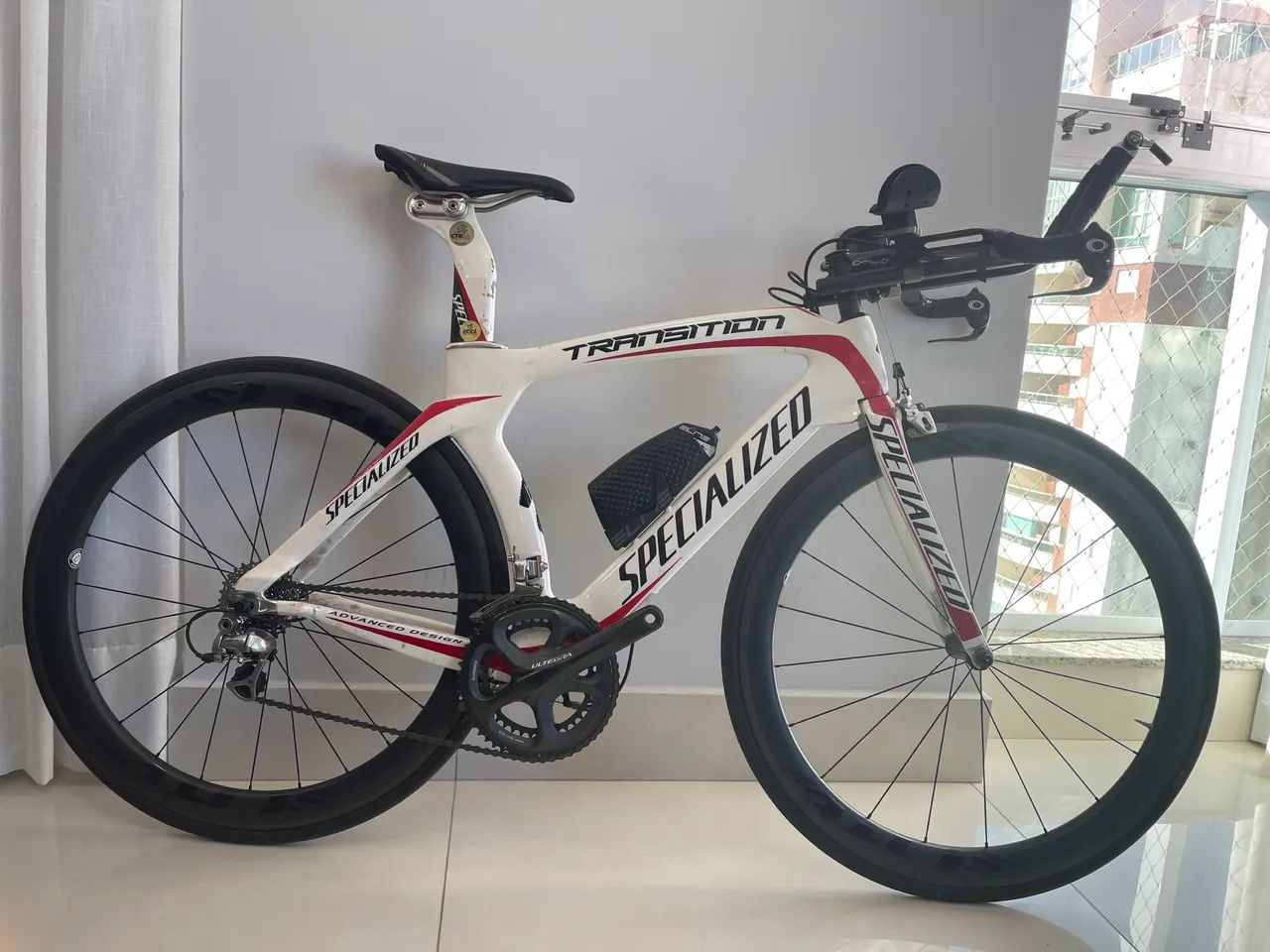 Bike Triathlon Specialized Transition Carbono + Rodas Elite