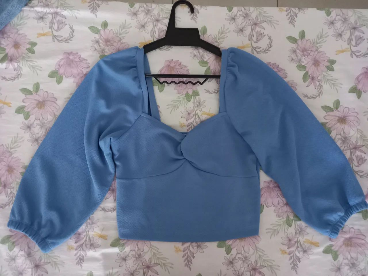 Blusa croped azul