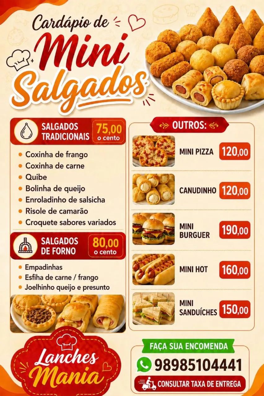 Salgados para festa 