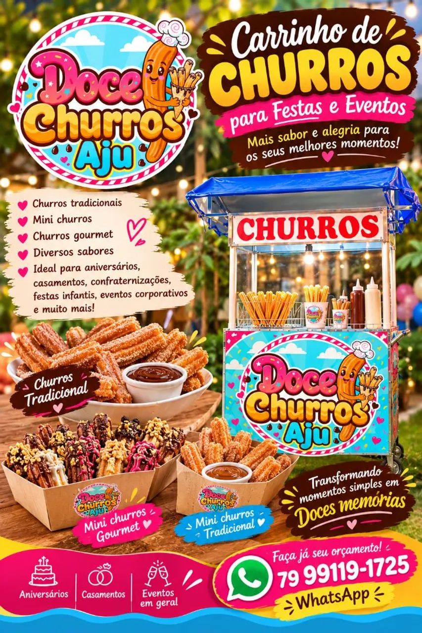 Carrinho de churros para adoçar seu evento 