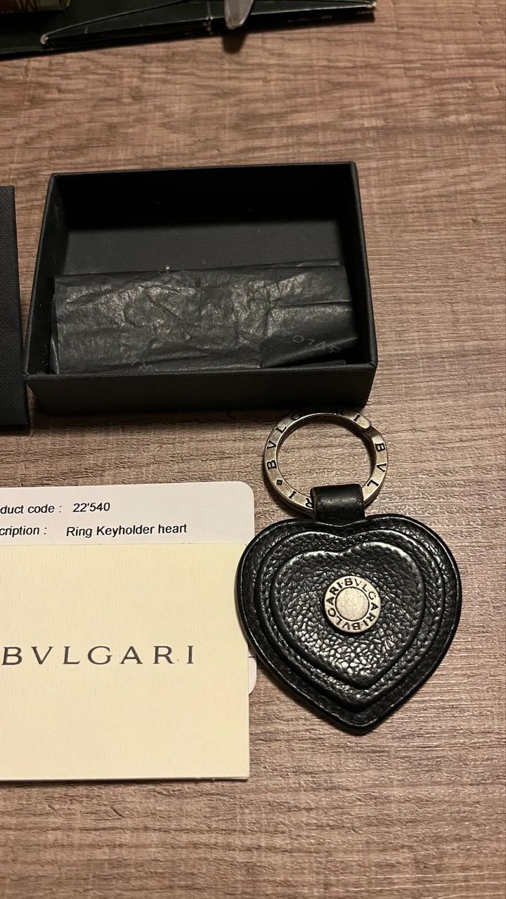 BVLGARI - Chaveiro/Porta-Chaves Coração em Couro - Foto 3