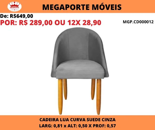 Cadeira Lua Curva Suede 