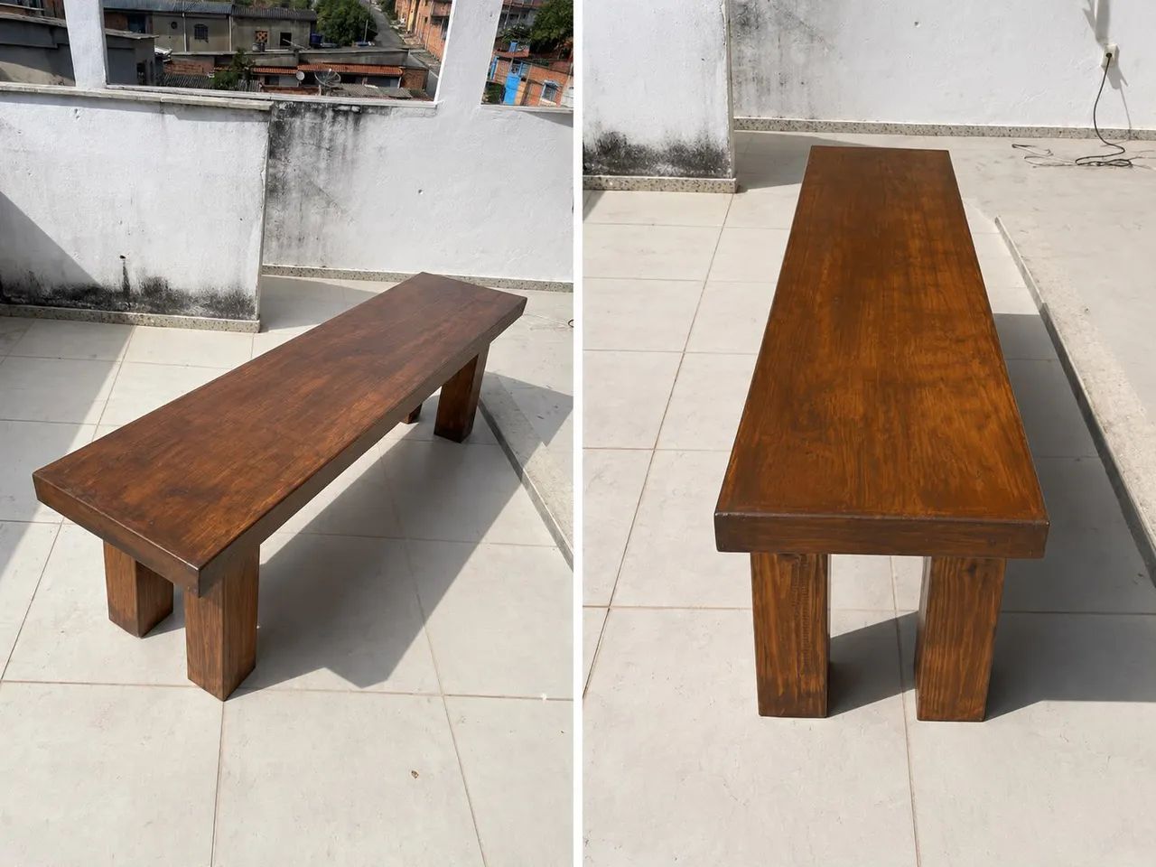 Mesa de madeira com banco  - Foto 2