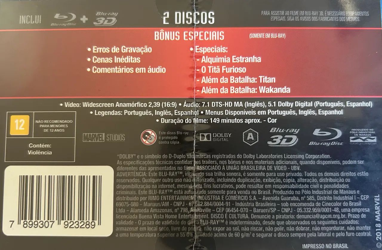Blu-Ray Steelbook: Vingadores Guerra Infinita - Blu-ray + Blu-ray 3D - Foto 3