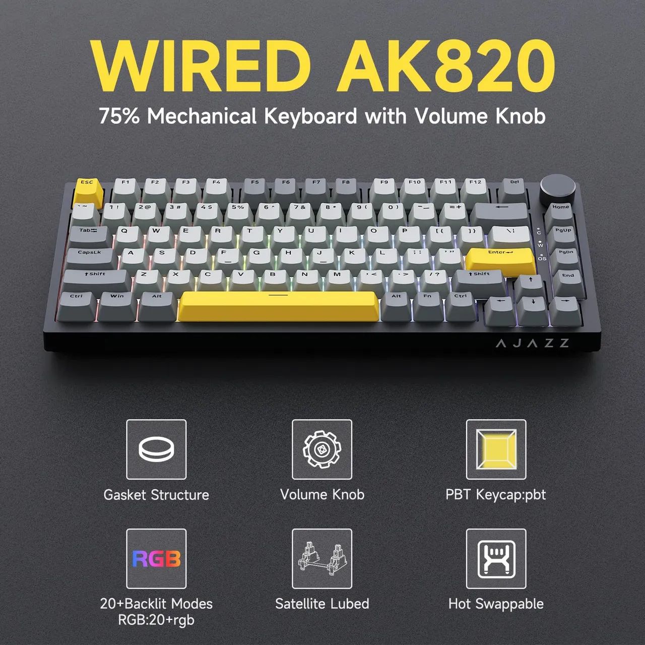 Teclado Mecânico Ajazz AK820 - Foto 2