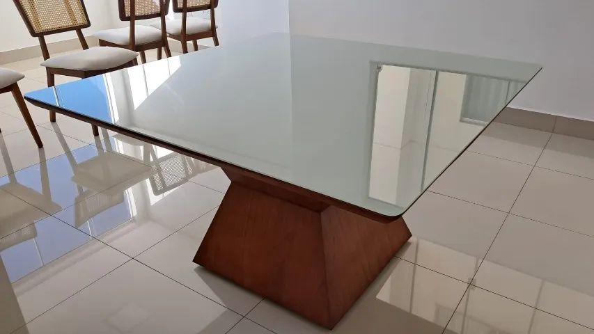 Mesa Quadrada NOVA Tampo de Vidro! Sem as cadeiras! - Foto 5