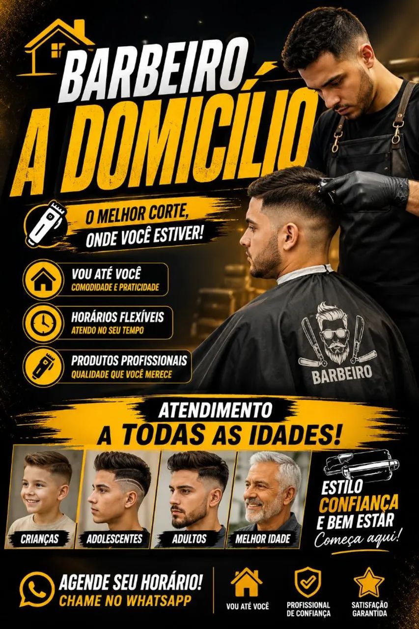 BARBEIRO A DOMICÍLIO. 