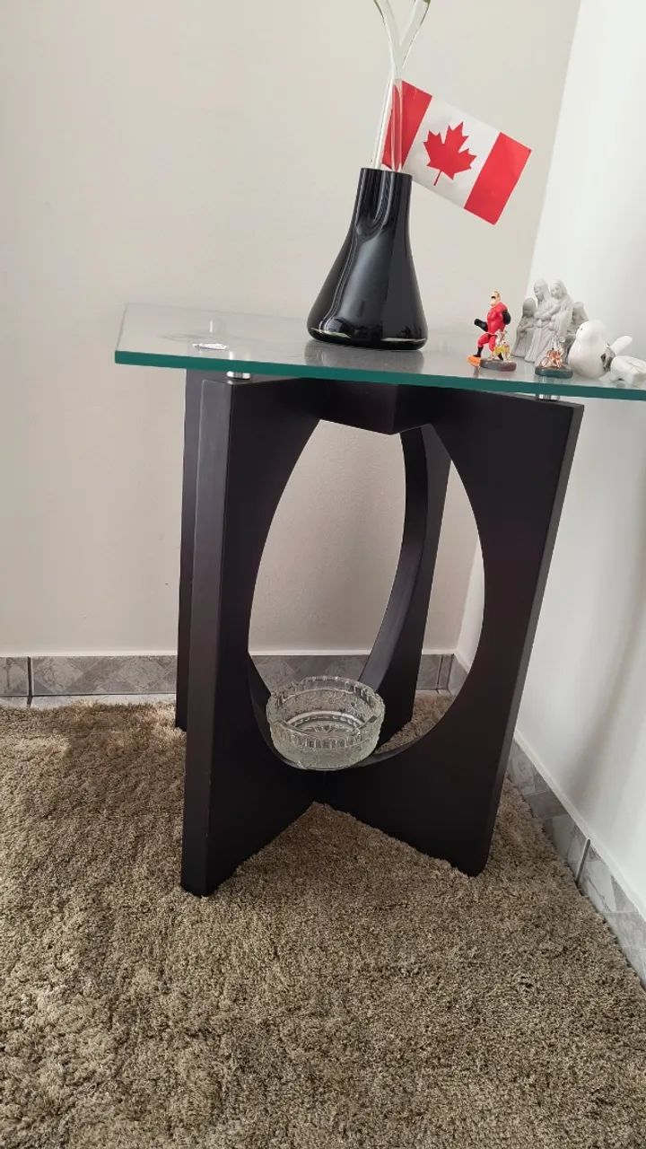 Mesa de Madeira, Metal e Vidro - Foto 4