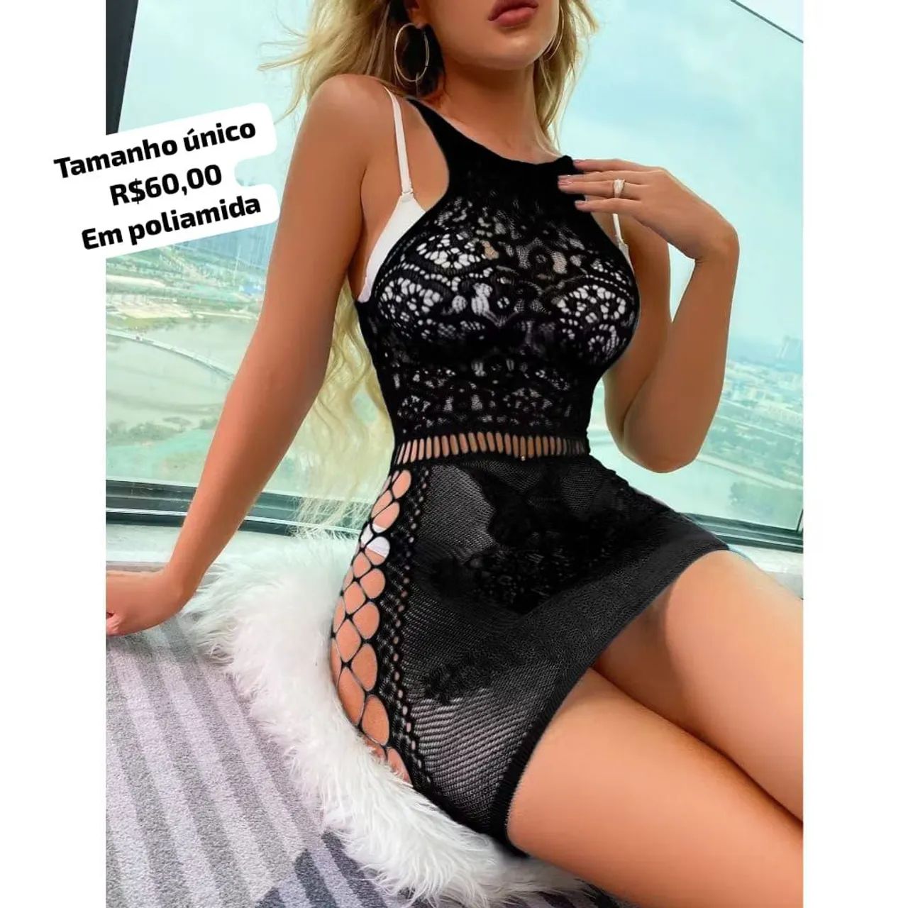 Lingerie sexy em poliamida 