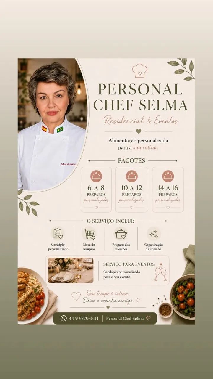 PERSONAL CHEF SELMA - COMIDA DE VERDADE, FEITA NA SUA CASA.