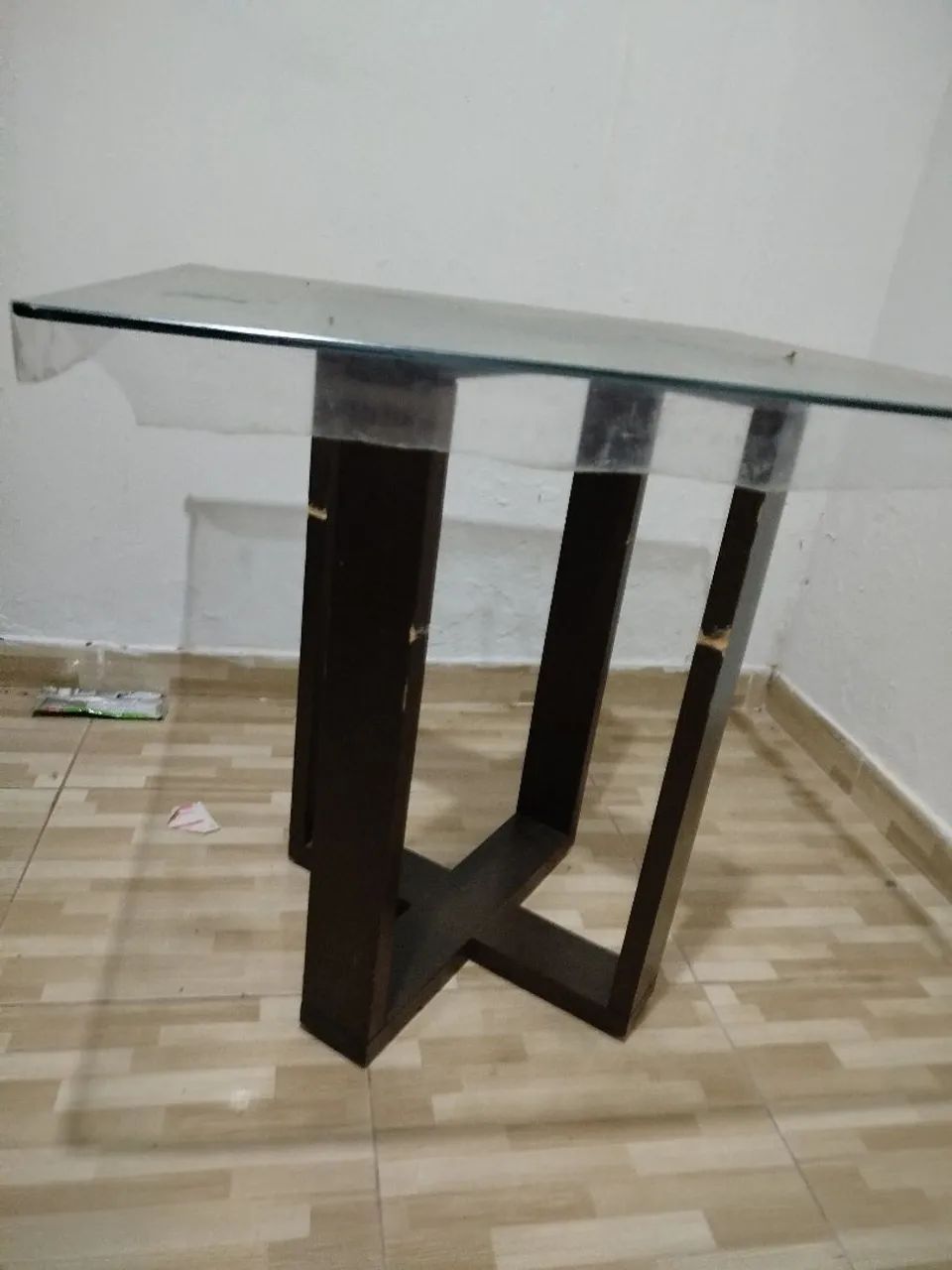 Mesa tampo de vidro 