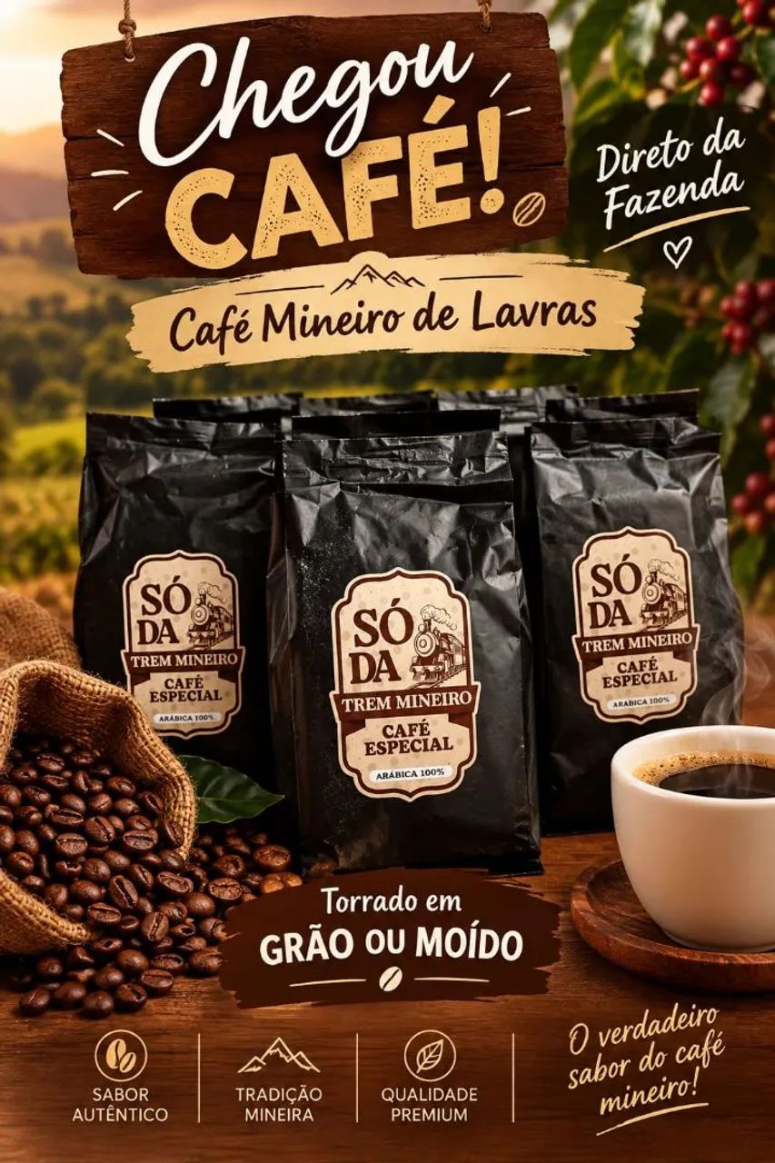 Café torrado moído e em grão 