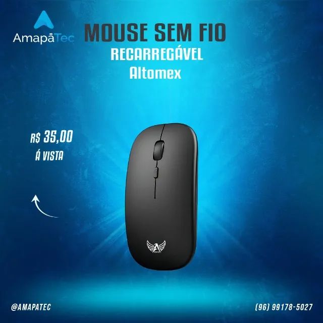 Mouse Sem Fio Recarregável Bluetooth Altomex