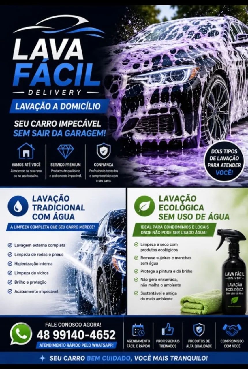 Lavagem Automotiva a Domicílio - Vou Até Você