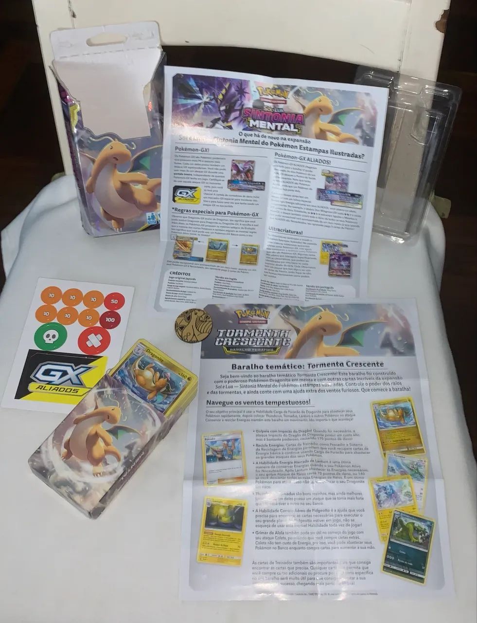 Pokémon Deck Sol e Lua Sintonia Mental Dragonite aberto ótimo estado Ler Descrição   - Foto 4