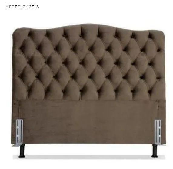 Cabeceira Casal 138 - Bello Box - Dunas Suede Marrom