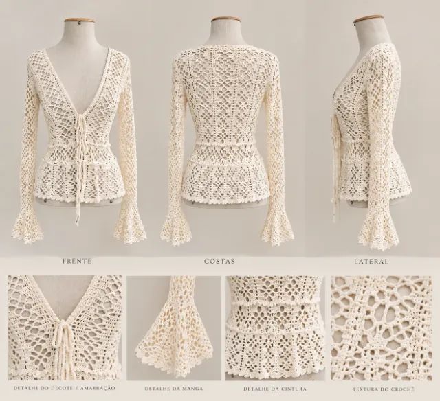 blusa crochê - encomenda - Foto 2