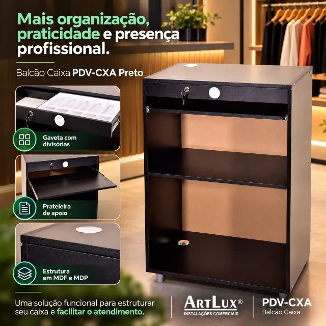 Balcão Caixa PDV Preto - Foto 2